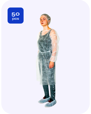 Balení jednorázových ochranných plášťů (50 ks)